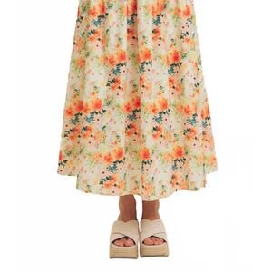NEW IN FEBRUARY floral maxi skirt in orange